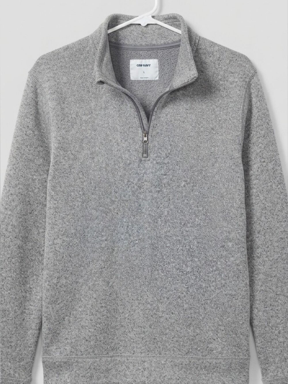Old Navy Sweater-Fleece Quarter Zip Pullover Gray Heathered Men's Large